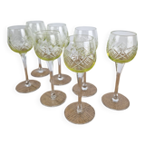 7 Antique chiseled crystal wine glasses from Ouraline