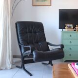 Siesta armchair Westnofa ingmar relling vintage black leather
