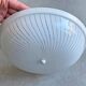 Vintage space age ceiling lamp, plastic striped shade