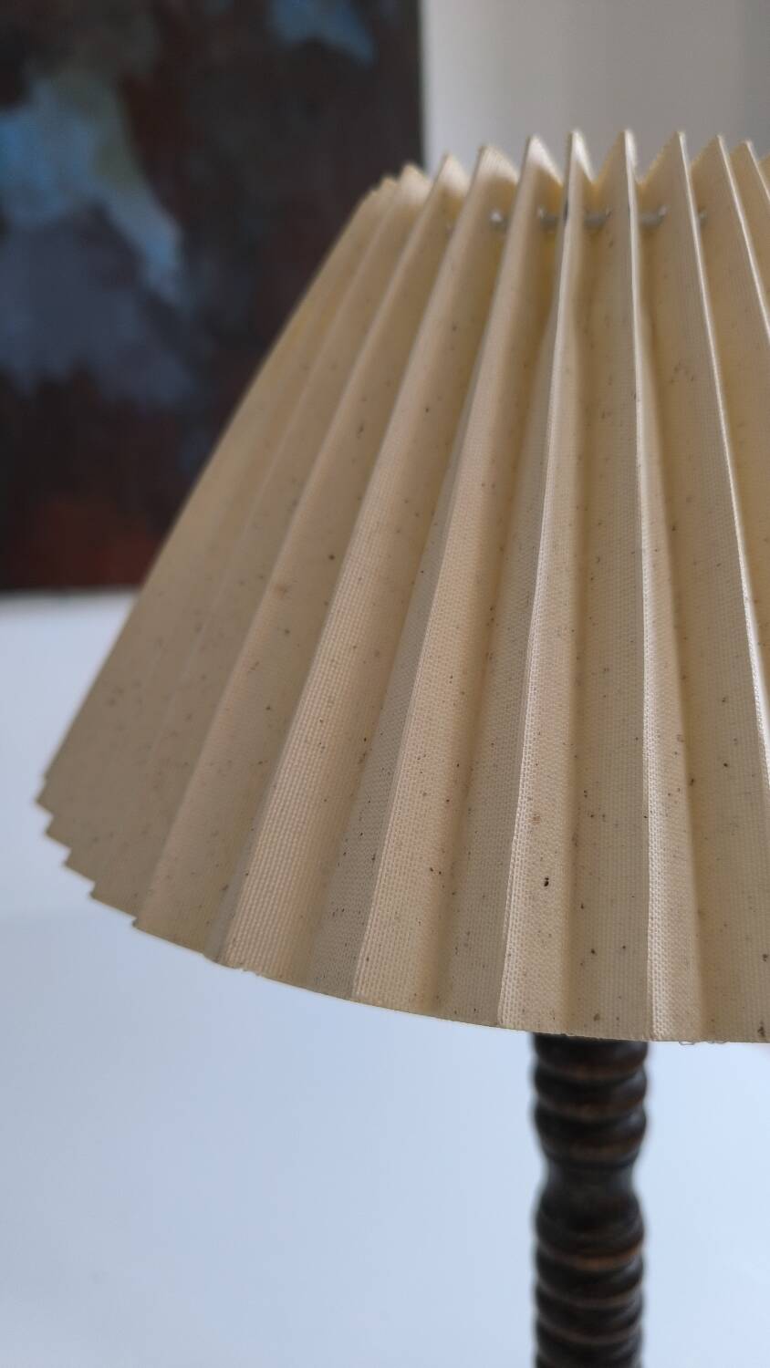 1950s turned wooden lamp