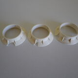 Lasuffed white metal suspension - 3 pink lampshades