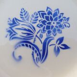 6 old blue flat plates mismatched