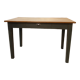 Wooden and khaki farmhouse table