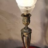 19th century chiseled bronze lamp