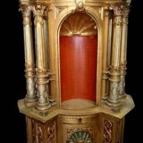 Superb early 19th century church tabernacle in gilded stuccoed wood