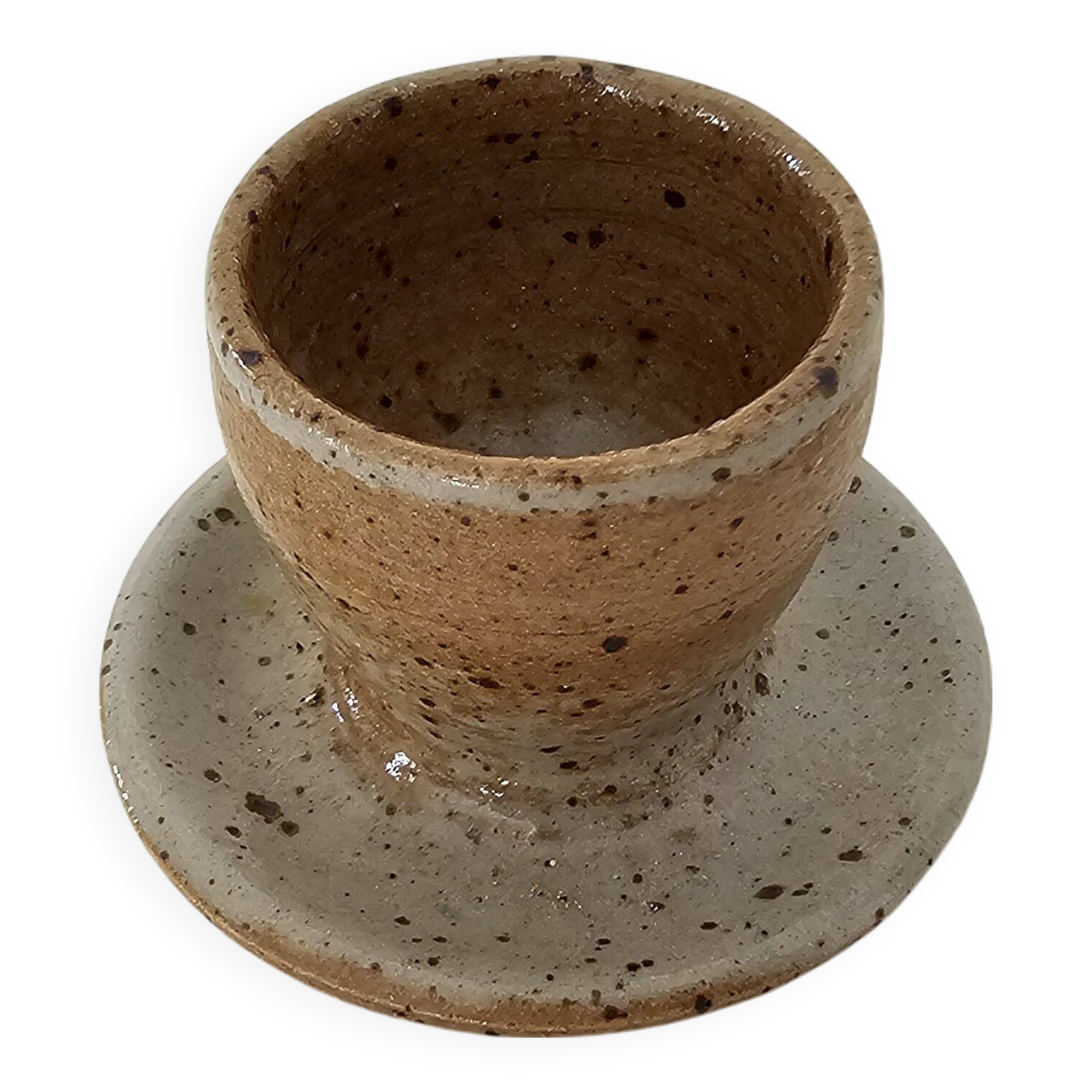 Ceramic egg cup signed Barges