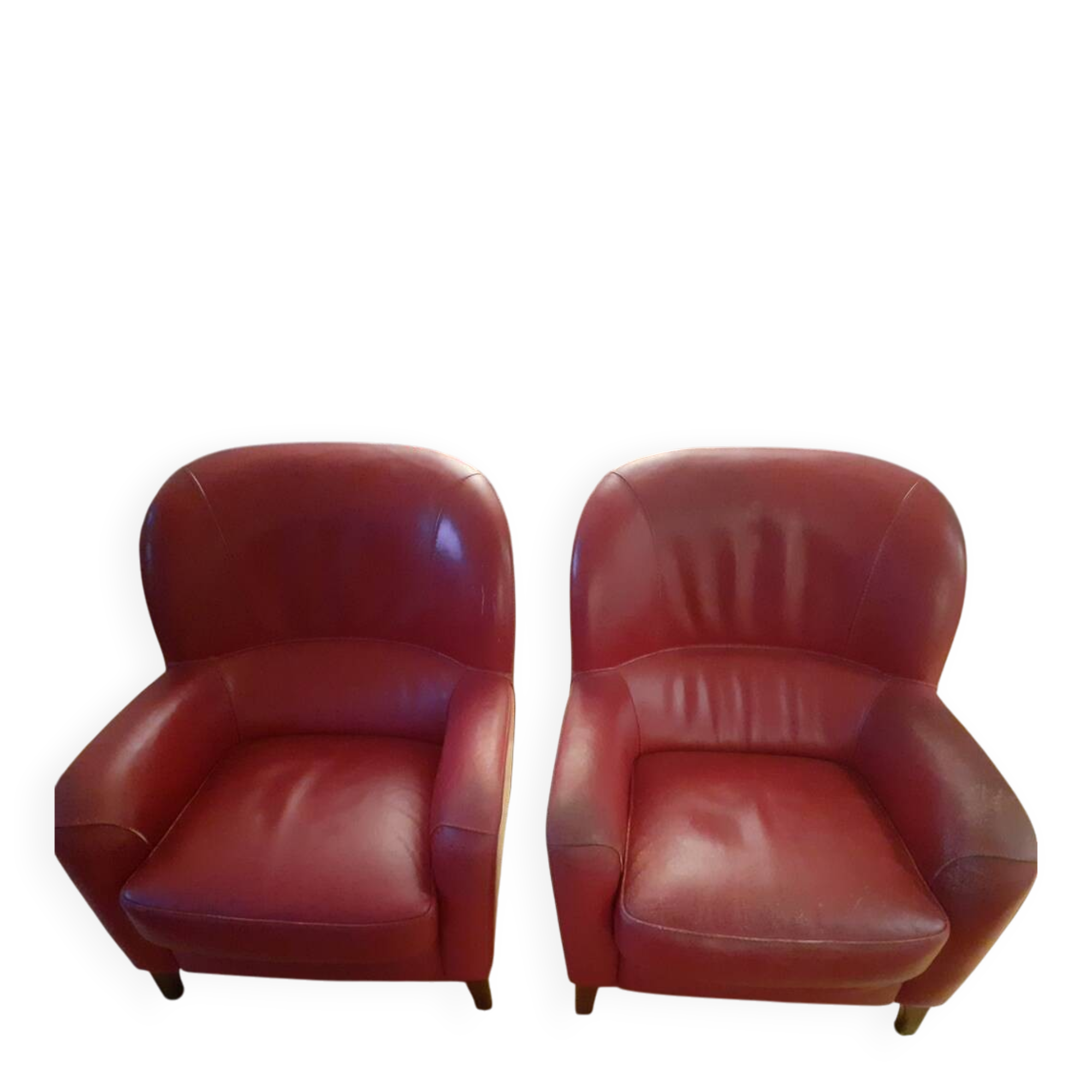 Roche Bobois Club Chairs Full Grain Leather