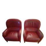 Roche Bobois Club Chairs Full Grain Leather