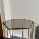 Table d’appoint vintage métal et verre