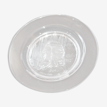 Assiette en cristal moulé Daum 1969 J.S.Basch