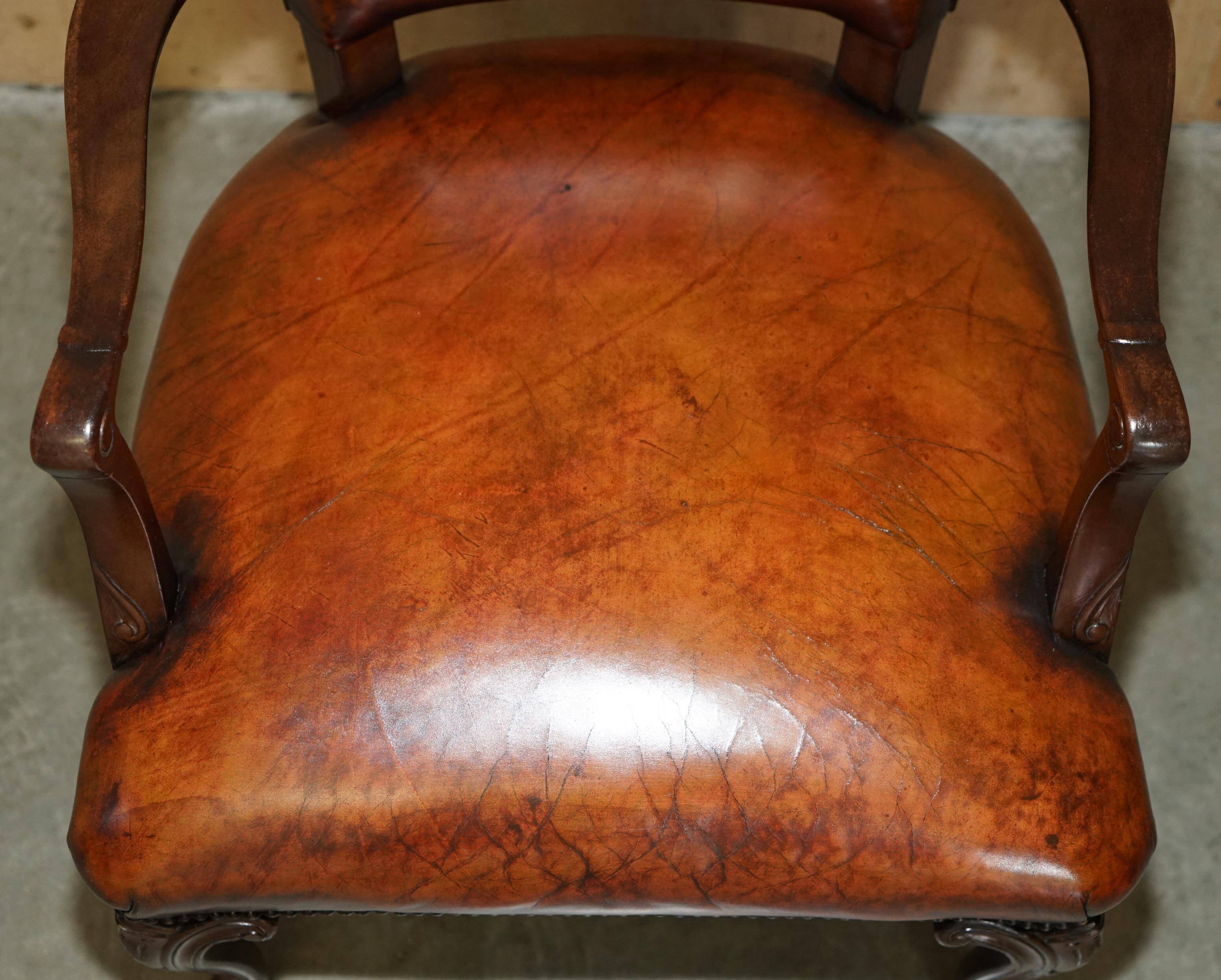 Restored leather office chair, Victorian era
