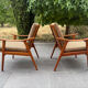 2 Scandinavian armchairs Fredrik Kayser 1960