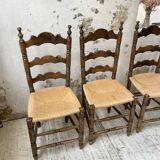 Set of rustic Provençal mulched chairs