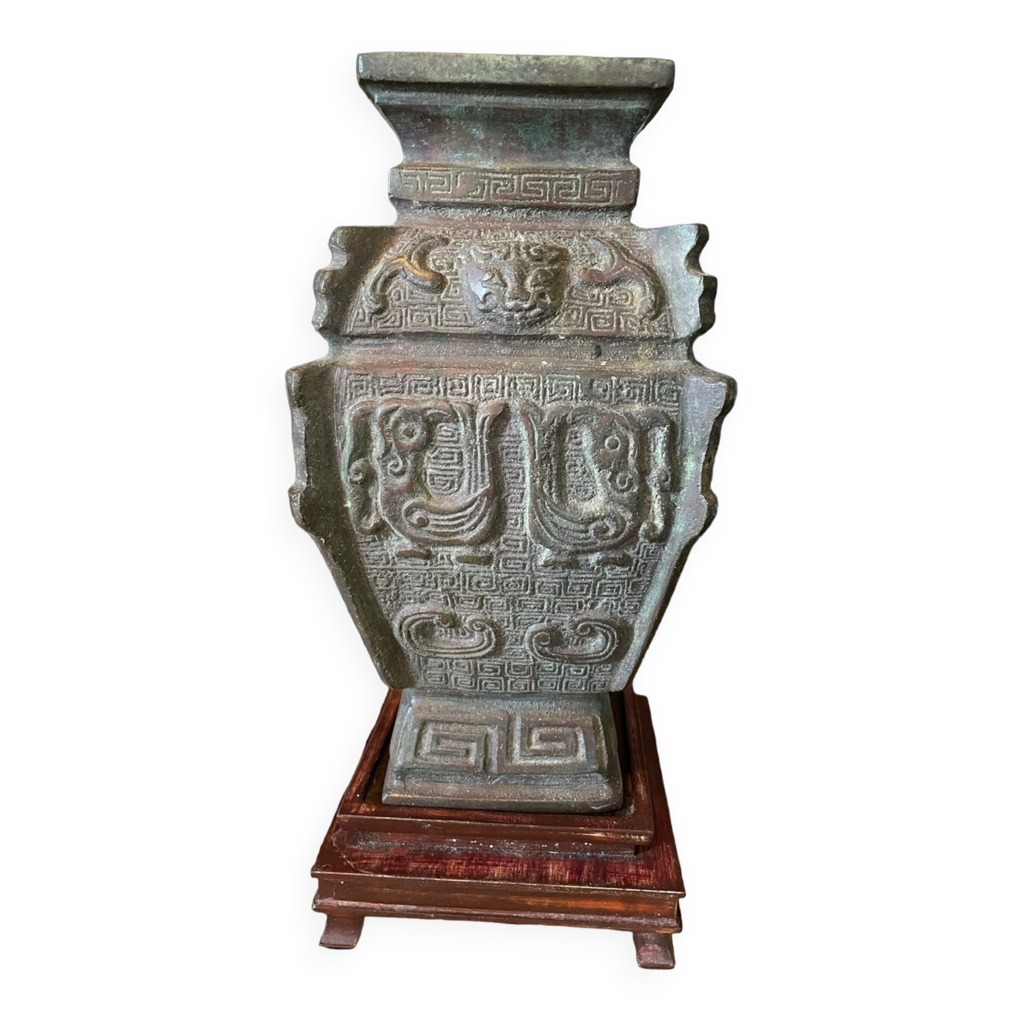 Vase Hu rituel Chine Forme Balustre Bronze