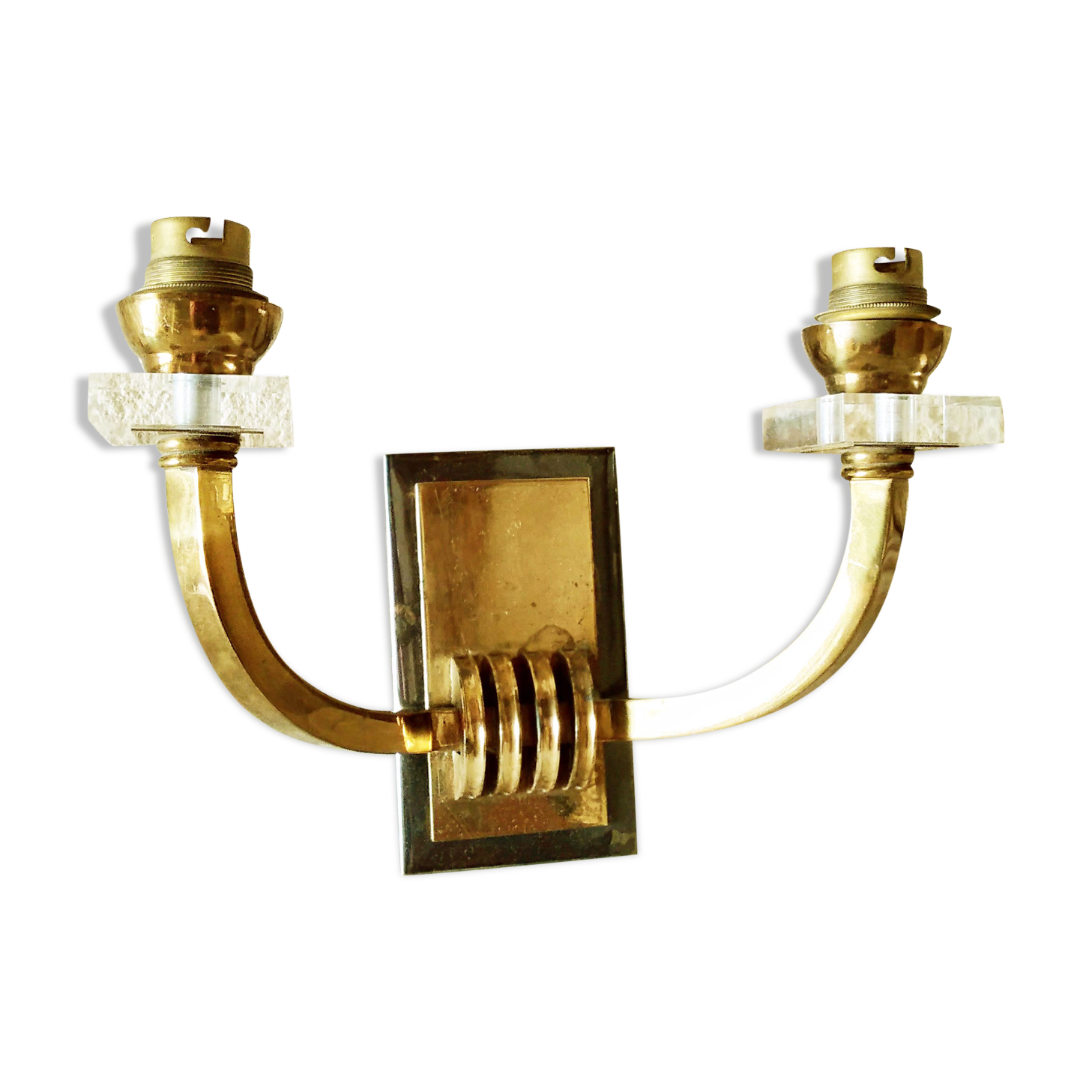 Brass art deco sconce