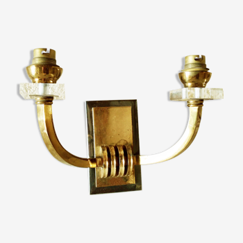 Brass art deco sconce