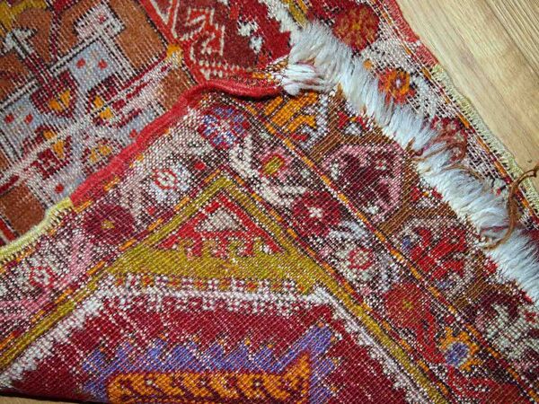 Old turkish carpet yastik handmade 44cm x 86cm 1920s, 1c371
