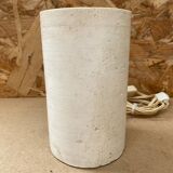 Antique vintage polished stone cylinder lamp
