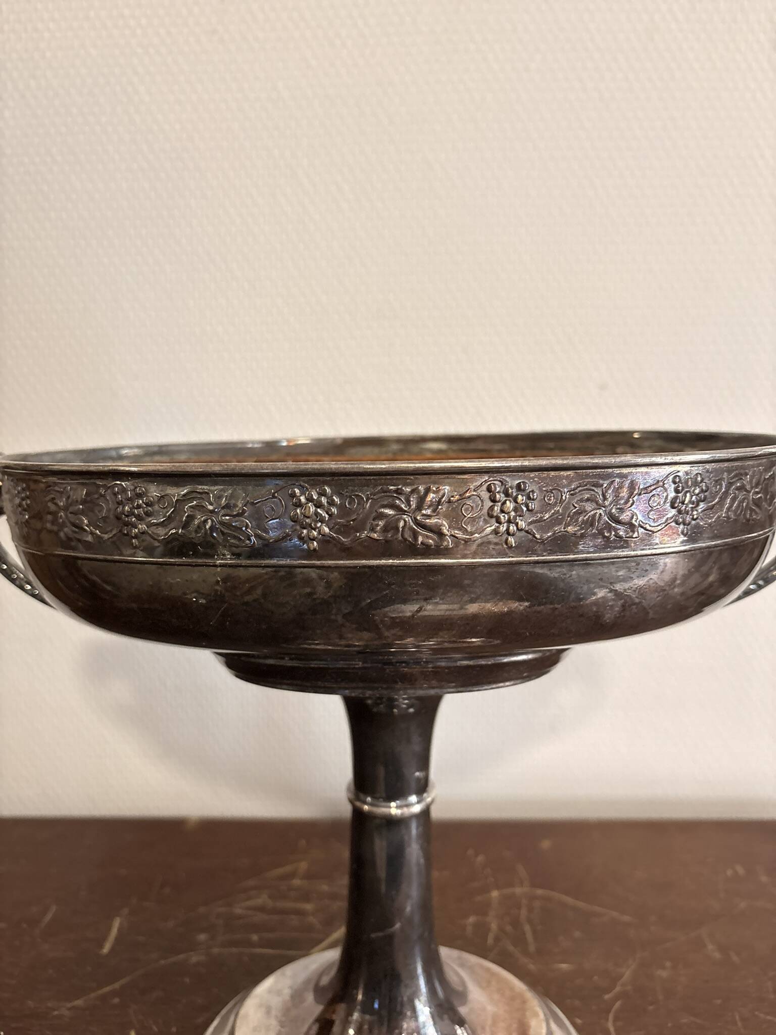 Antique Oval Basket Bowl Neo-Renaissance Silver-Plated Metal 19th Century