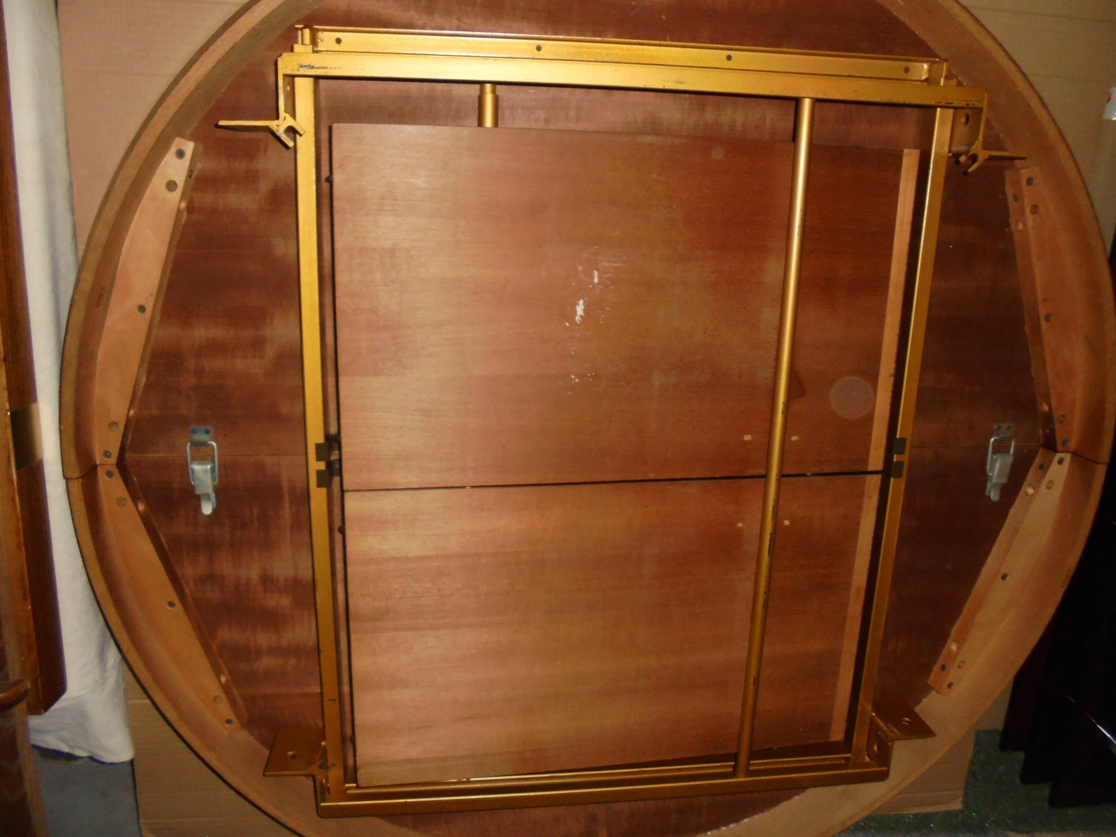 Round table central feet with 2 extensions of the 70s / 80s