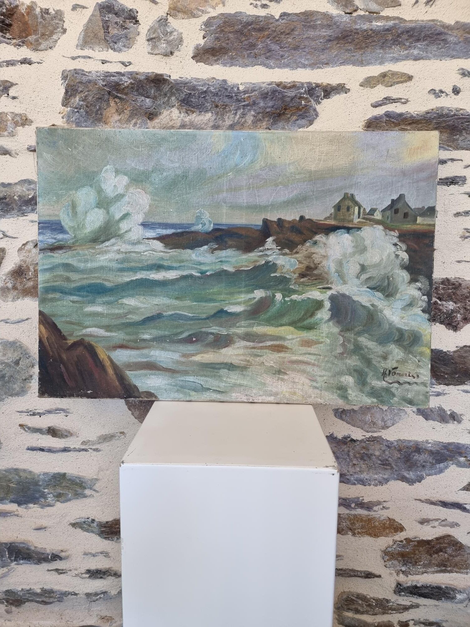 Oil painting Breton Landscape, Sea Landscape