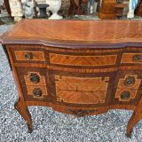 Commode transition in marquetry, Louis XV style, early 20th century.