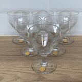 Set of 6 engraved wine glasses