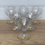 Set of 6 engraved wine glasses