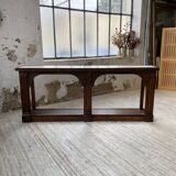 Oak console with white marble top 1970
