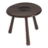 French oak tripod side table attributed to Charles Dudouyt