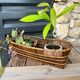 Pot cover in wicker and rattan