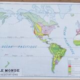 School poster wall map rossignol montmorillon le monde vegetation 1-2