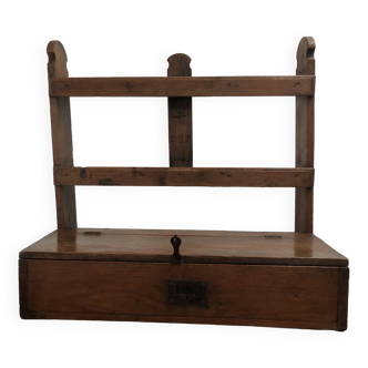 Antique wooden wall shelf that belonged to a monk