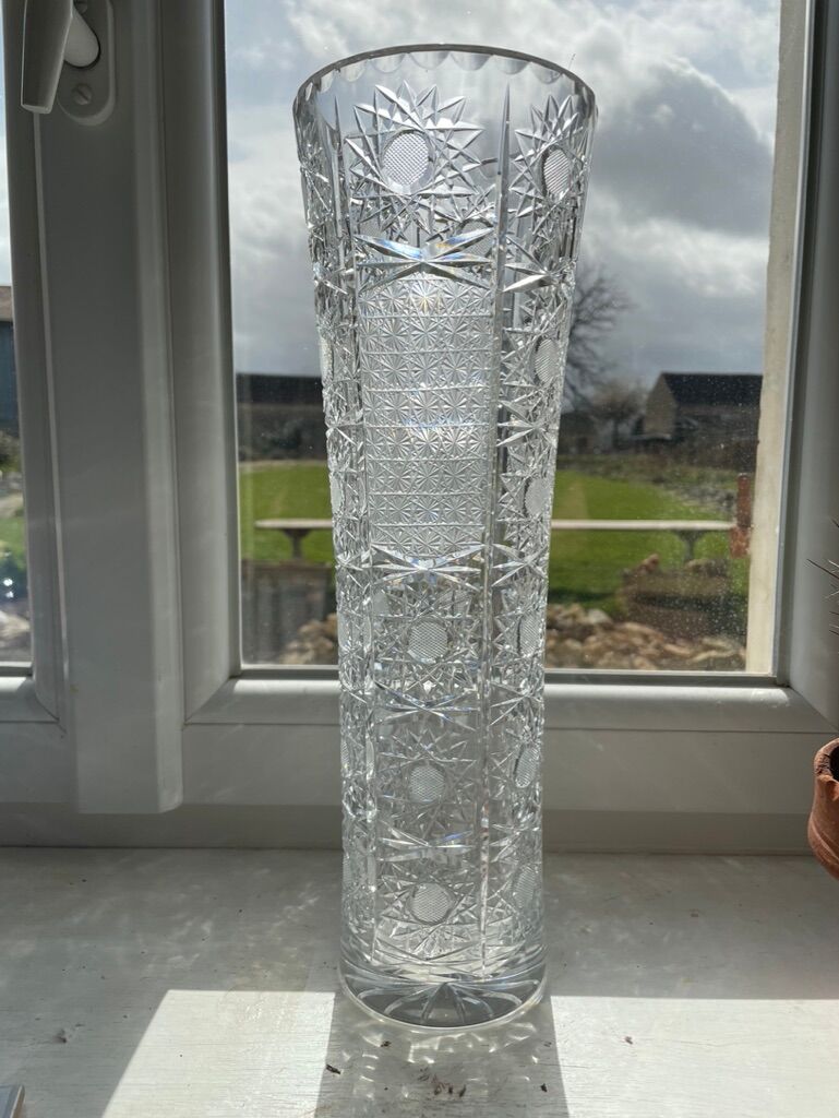 Carved crystal vase - Mid-twentieth century