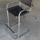 Tabouret de bar vintage en cuir noir et chrome, Italie