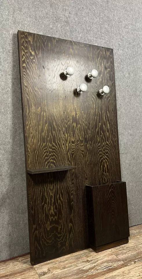Porte manteaux vintage vers 1950 en bois de Macassar veiné