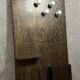 Vintage coat rack circa 1950 in grained Macassar wood