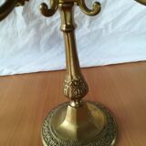 Pair of 5-light brass candelabra candlesticks, 20th century