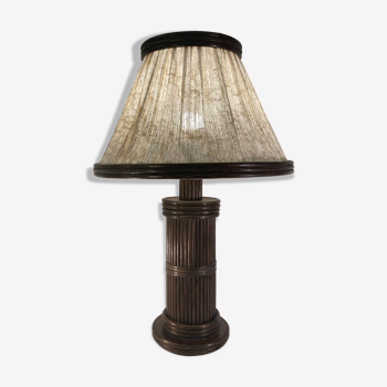 Faux bamboo pencil reed rattan table lamp, 1960-1970s