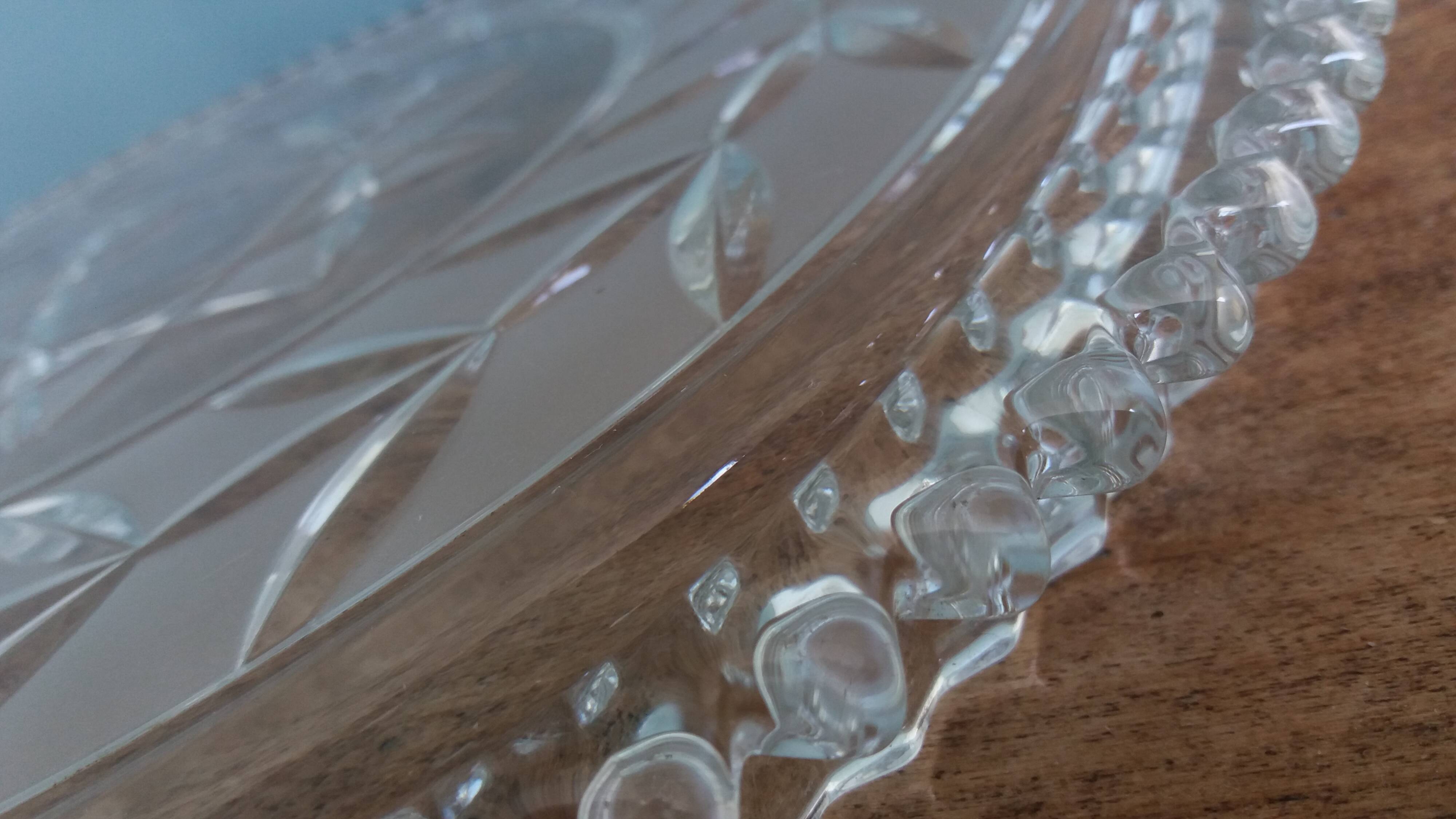 Pie dish, cut glass presentation plate by Walther Glass.