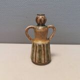 Beautiful ceramic vase in the shape of a lady, in multicolored glaze. Denmark 1970-80s