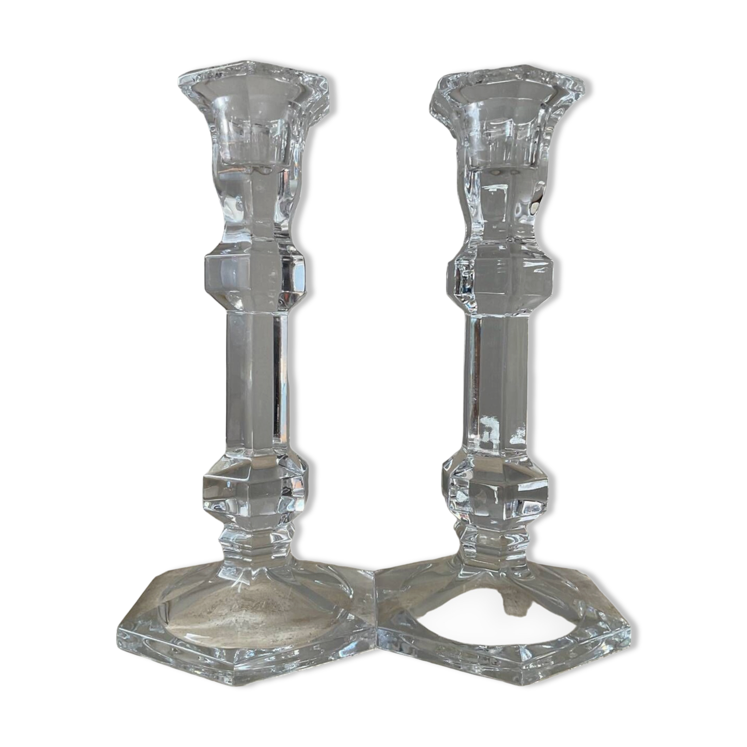 Pair of crystal candlesticks