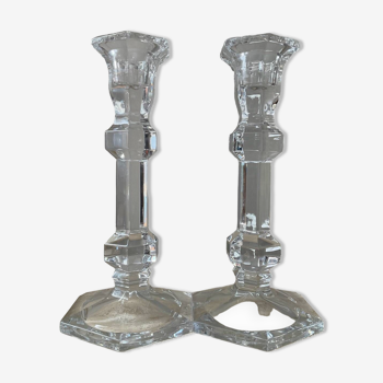 Pair of crystal candlesticks