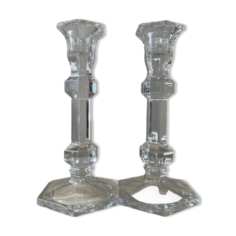 Pair of crystal candlesticks