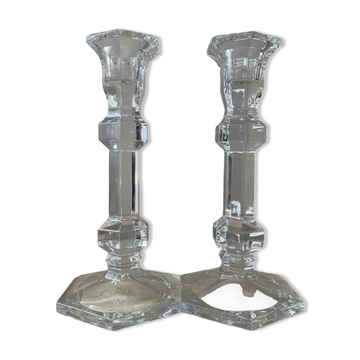 Pair of crystal candlesticks