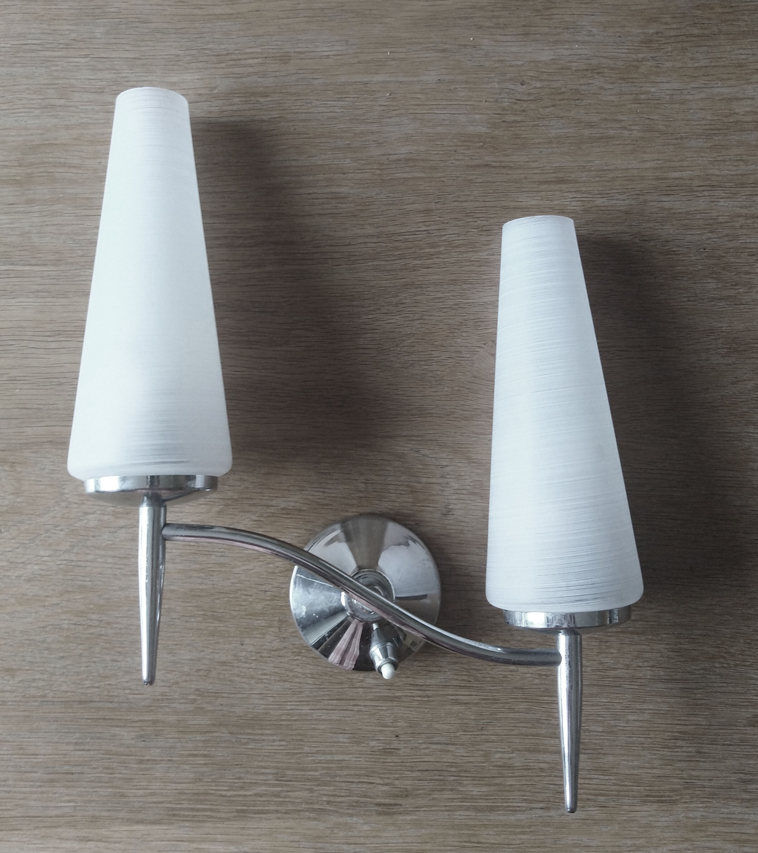 Vintage chrome brass wall light - 1950s