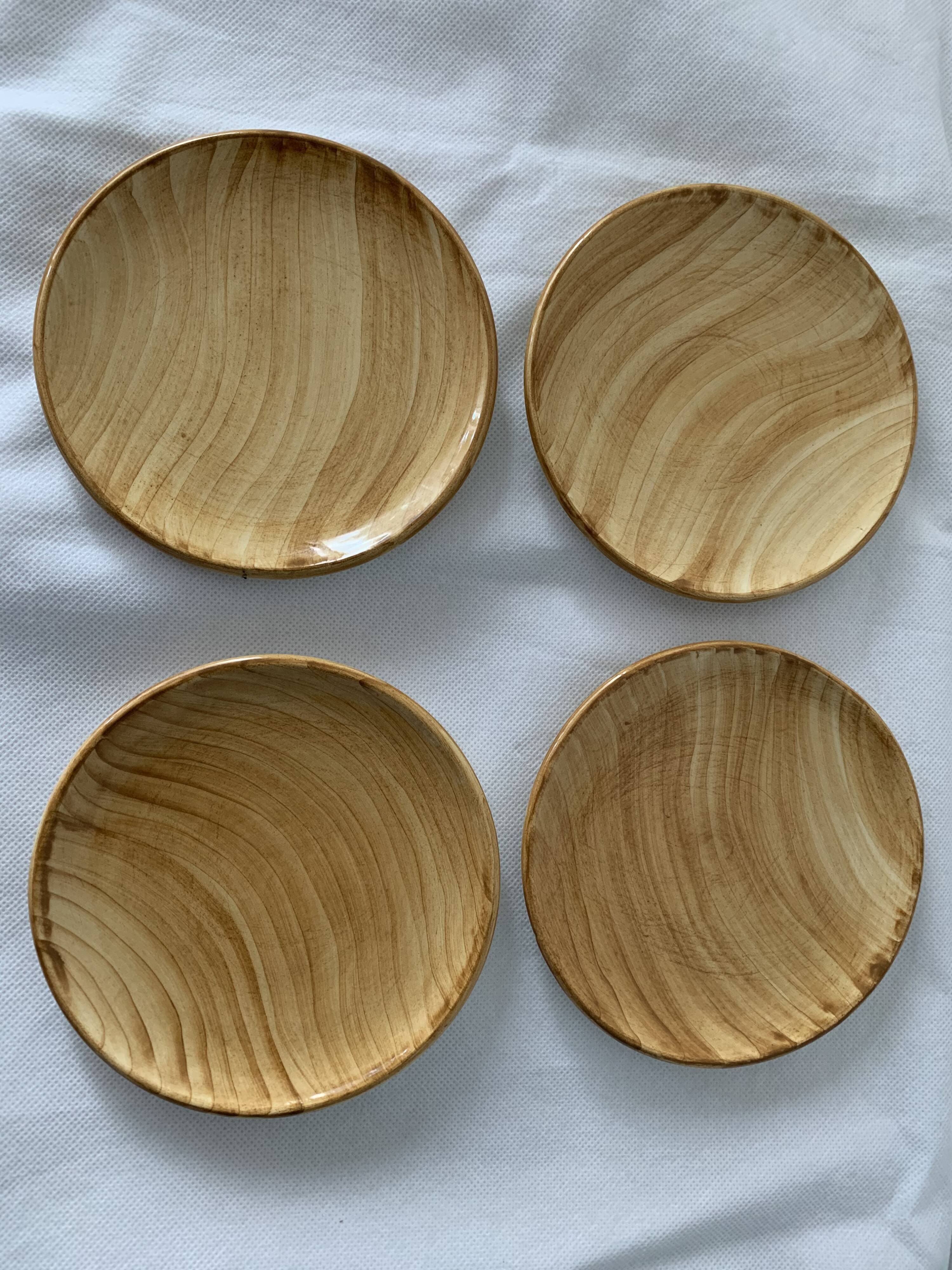 4 coffee cups and 4 sub cups zoomorphic ceramic animals Grandjean Jourdan Vallauris 1950