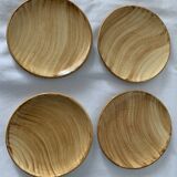 4 coffee cups and 4 sub cups zoomorphic ceramic animals Grandjean Jourdan Vallauris 1950