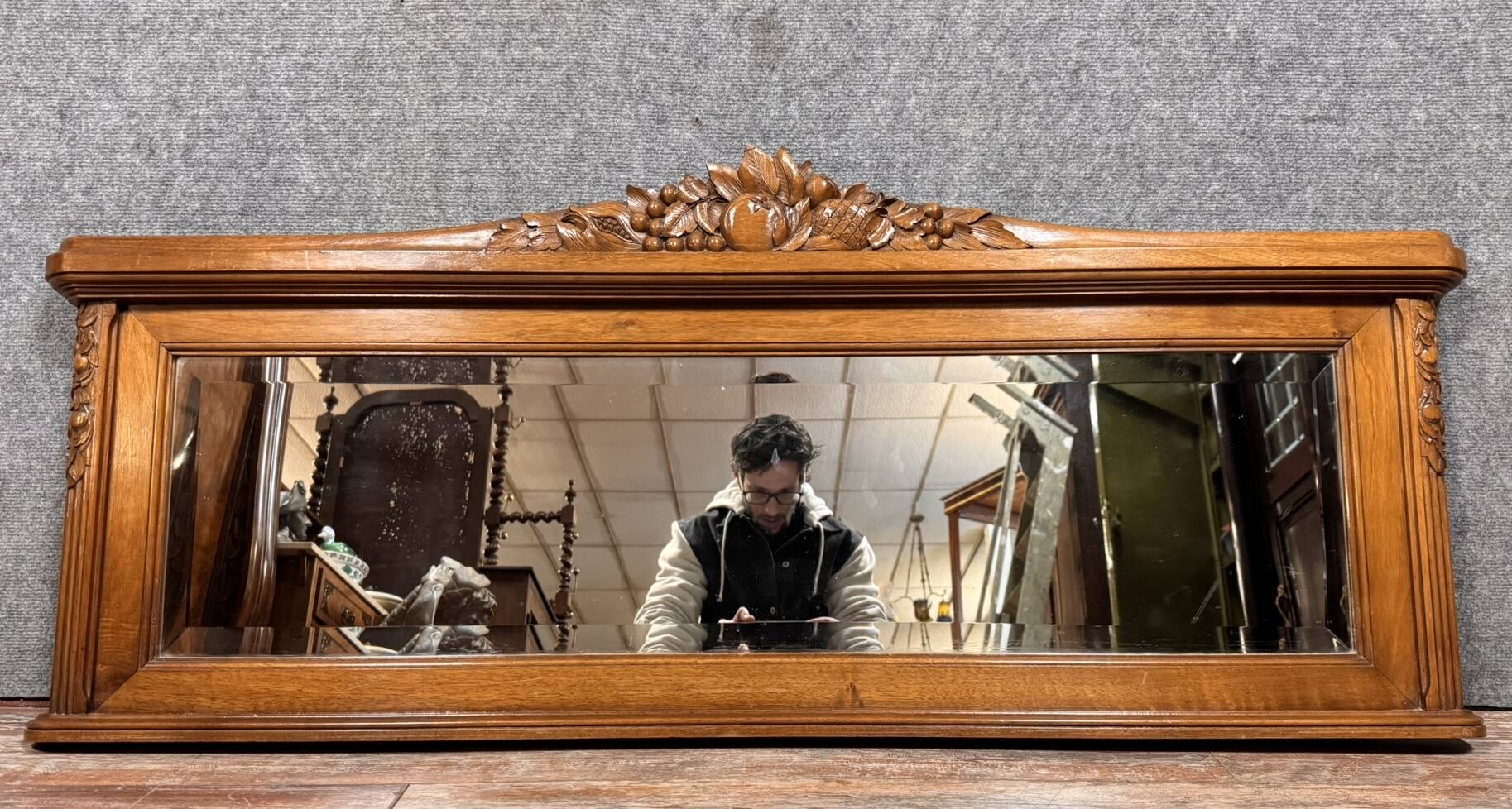 Art deco period walnut mirror circa 1930