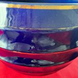 Paire de cache pots en ceramique bleue